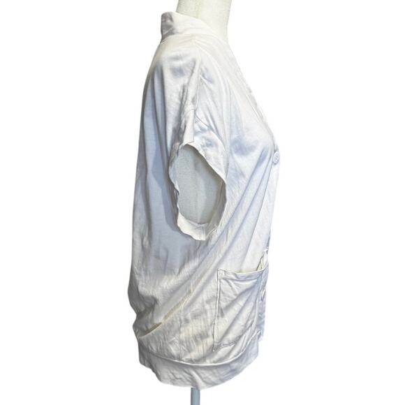 NSF White Cotton Button Front Top Relaxed Minimalist Made in USA Size Small - Picture 3 of 6